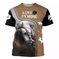 Xzx180305 3D tshirt standard mens 3D horse print with round color end short sleeve