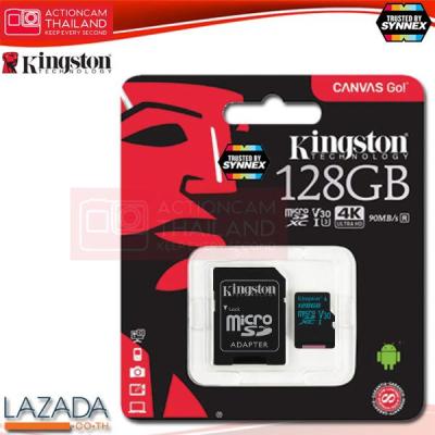 Kingston Canvas Go 128GB microSDXC Class 10 U3 UHS-I 4K 90r/45w memory Card + SD Adapter (SDCG2/128GB) ประกัน Synnex ตลอดอายุการใช้งาน