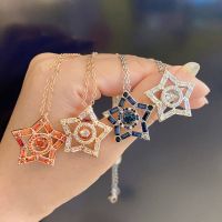 Swarovski Outlet light luxury niche beating heart five-pointed star necklace womens crystal star clavicle chain 【SSY】