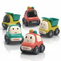 【Ready】? Music toy car set baby pull back car inertia car childrens engineering car 1-3 years old toy boys and girls