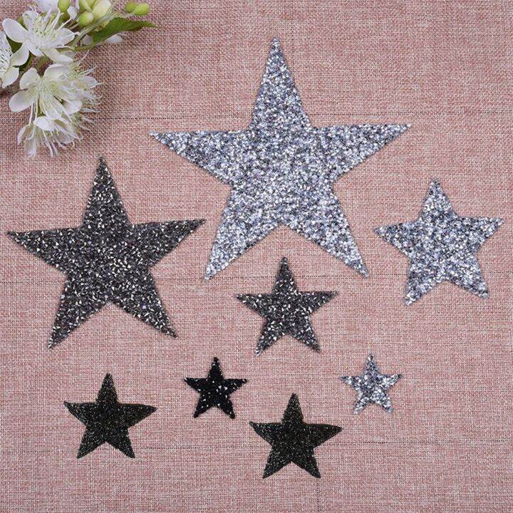 New Garment Decoration Thermal Transfer Star Motifs Clothing Accessories  Pentagram Sticker Rhinestone Patches Hotfix