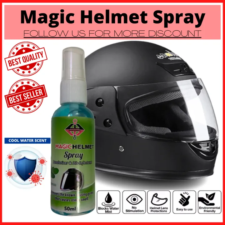 Helmet Freshener Sanitizer Antibacterial and Deodorizer with Pleasing Fragrances 50ML 😍