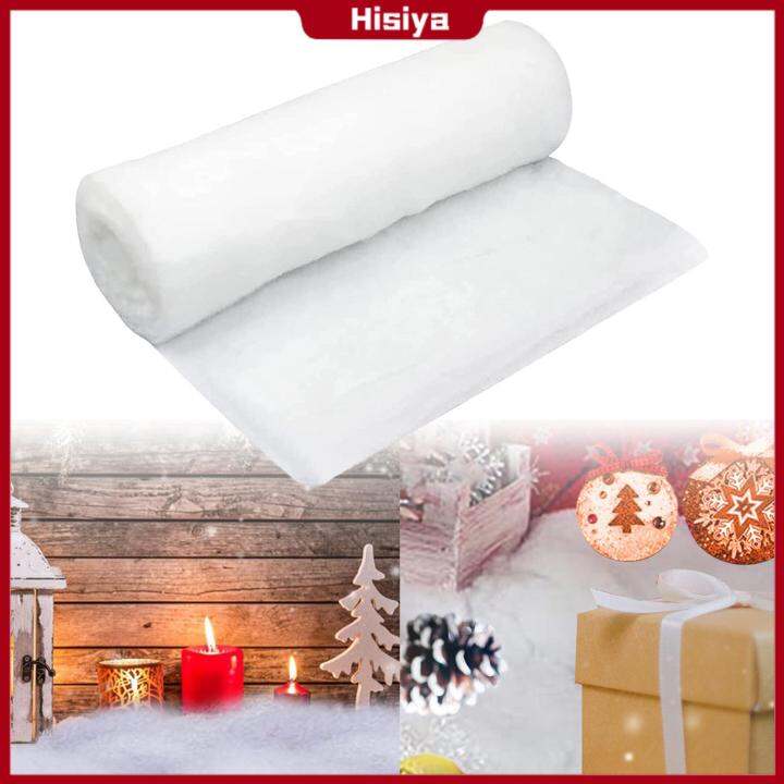 Hisiya Fake Christmas Snow Roll Soft White Snow Blanket Snow Mat Photo