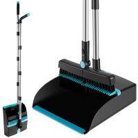 New Broom and Dustpan Set with Long Handle 180° Rotating Sweeping Brush and Dustpan with Comb Teeth Anti-Odor Box Foldable