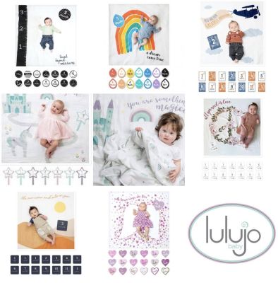 Lulujo Babys First Year Swaddle & Cards ชุดผ้าอ้อมมัสลินคอตตอนพร้อมการ์ด Milestones