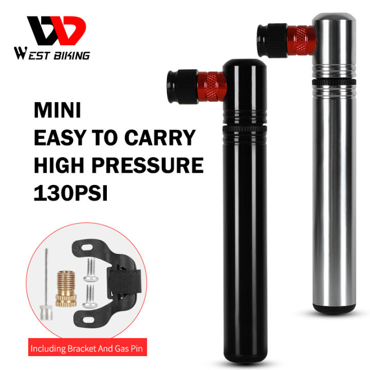 WEST BIKING Mini Bicycle Pump 130PSI Cycling Hand Air Pump Ball Tire