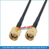 1X Pcs 2 Dual SMA Male To SMA Male Plug RF Connector Pigtail Jumper RG58 RG-58 3D-FB Coax Cable 50 Ohm Low Loss  High Quality Electrical Connectors