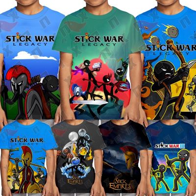 3-13 Years Old Stick War Games T Shirt For Kids Girl and Boy Cartoon Summer Short Sleeve Tops Tee