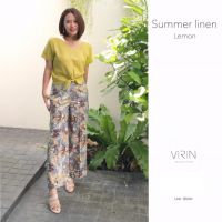 VIRIN Clothing เสื้อผ้าแฟชั่น เสื้อลินิน รุ่น Summer Linen ใส่ได้ 2 ด้าน ไซส์ S(38") M(40") L(42") คอวี แขนสั้น ผูกเอว สีพื้น/ผ้าลาย ผ้าลินิน แท้ 100% งานไทย