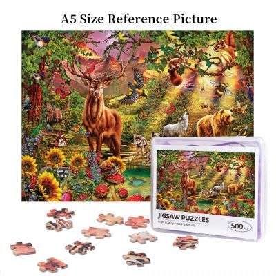 Enchanted Forest Wooden Jigsaw Puzzle 500 Pieces Educational Toy Painting Art Decor Decompression toys 500pcs