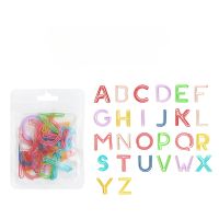 26 Letters Colorful Letter Shape Metal Paper Clip Cute Stationery Index Bookmark Clip Student School Office Binding Supplies