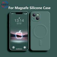 Floveyoo เคสโทรศัพท์ชาร์จไร้สายแม่เหล็กสำหรับ Magsafe สำหรับ iPhone 14 13 12 11 Pro Max Mini X XR Xs แบบนิ่มที่เป็นซิลิโคนเหลวเคส TPU