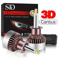 (Spot Goods) 2Pcs H1 LED Turbo Lamp หลอดไฟหน้ารถ12ด้าน80W 3D High Power LED Canbus 360องศา6000K 20000LM Auto Light 12VSuggest Order 、.