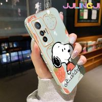 Jlingji เคสสำหรับ Vivo X70 Pro X80 Pro X90 Pro เคสลายการ์ตูนสนูปี้พื้นผิวกรอบสี่เหลี่ยมใหม่เคสซิลิกาเจลกันกระแทกเคสมือถือฝาครอบป้องกันเลนส์กล้องถ่ายรูปรวมทุกอย่าง