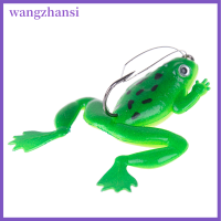 Wangzhansi เหยื่อตกปลารูปกบพลาสติก1ชิ้นเหยื่อสปินเนอร์เบ็ดแท็กเกิล6L Weedless