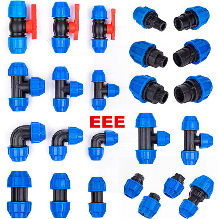 Blue PE Fittings PE Compression Fittings for PE and PVC Pipe (1/2" , 3/