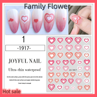 Family Flower Flash Sale สีคมชัดการไล่ระดับสีรักเล็บสติกเกอร์สไตล์น่ารักเล็บสติกเกอร์