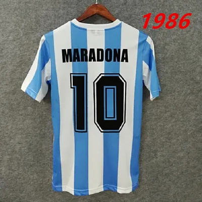 MARADONA #10 1986 Retro Jersey FOOTBALL ARGENTINA 86