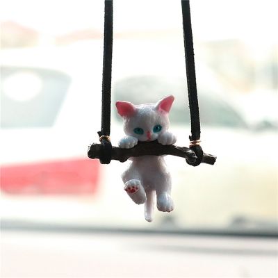 1Pc Car Pendant Creative Cute Branch Cat Rearview Mirror Pendant Car Interior Decoration Car Interior Accessories Car Decoration