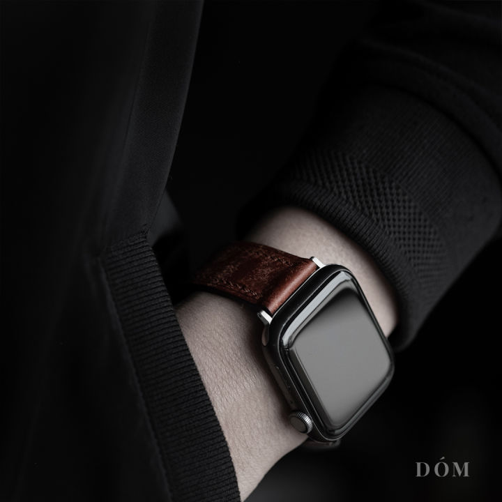 สายนาฬิกา-apple-watch-dom-type-03-mahogany-สายนาฬิกาหนังแท้-italian-leather-สายแอปเปิ้ลวอชหนังแท้
