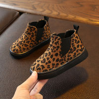 Rubber Boots for Girls Children Kids Baby Shoes Ankle Warm Leopard Print Single Boots for Girls Baby Boy Kids Shoes