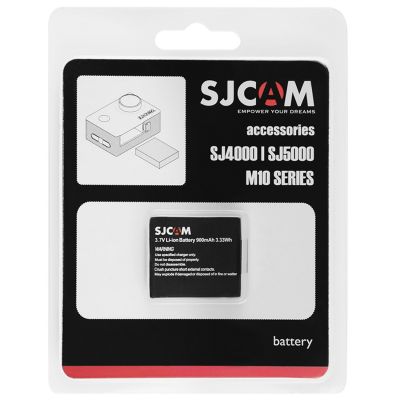 SJCAM Battery 900 mAh For Sj4000 , Sj5000 , M10 , X1000 แบตเตอรี่ เอสเจแคม กล้องแอคชั่น กล้องติดหมวก กล้องดำน้ำ กล้องถ่ายวีดีโอ เซลฟี่ 1 ก้อน (Black) Accessories Action Camera