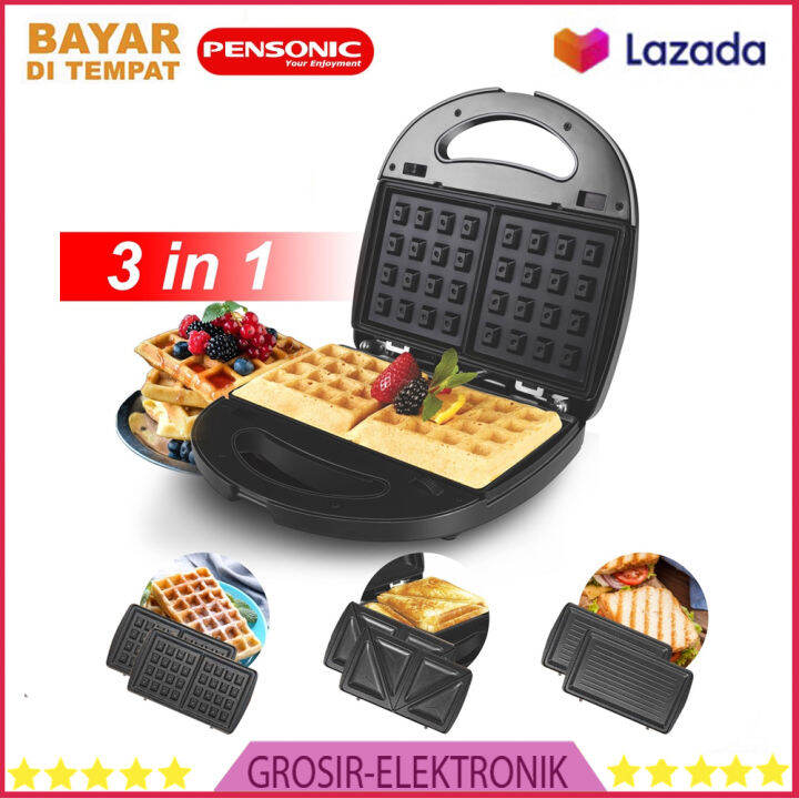 Pensonic 3 in 1 Waffle Maker PSTI 9604M toaster 3 Fungsi Sandwich Grill