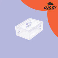 LUCKY HOME ตะกร้า ใส่ของมินิ ขนาด16.3 x 11.9 x 6.8 cm (รวมขอบ)  ขาว DT-13/ใส DT-03