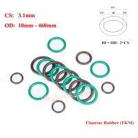 2Pcs FKM Fluorine Rubber O Ring Gasket CS 3.1mm OD 10-460mm Round O Type Sealing Washer Oil resistant acid and alkali resistant Gas Stove Parts Access