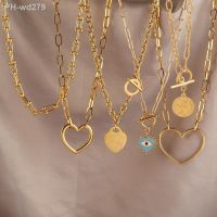 สร้อยคอ Kalung Baja Tahan Karat 316L สร้อยทองสวยงามสำหรับผู้หญิงสร้อยคอจี้รูปหัวใจของขวัญประเภทเครื่องประดับสร้อยคอโช้คเกอร์โซ่เครื่องรางเหรียญ