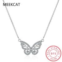 100 925 Sterling Silver High Carbon Diamond Butterfly Pendant For Women Sparkling Wedding Engagement party Fine Jewelry