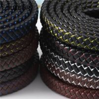 1m 12x6mm Braided Leather Rope Punk Braided Leather Cord Flat Braided Cord Rope Accessories Jewelry Findings Handmade Gift