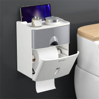 Toilet Paper Holder Waterproof Wall Mount Shelf Toilet Paper Tray Roll Paper Towel Holder Case Tube Storage Tray