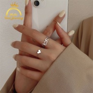 Hello Girl Trang sức Nhật Bản và Hàn Quốc Nhẫn tình yêu mới Nữ Thời trang Cá tính Nhẹ sang trọng Thiết kế theo xu hướng Vòng đeo ngón tay mở Vòng đeo tay Phụ kiện hai mảnh Trang sức thumbnail