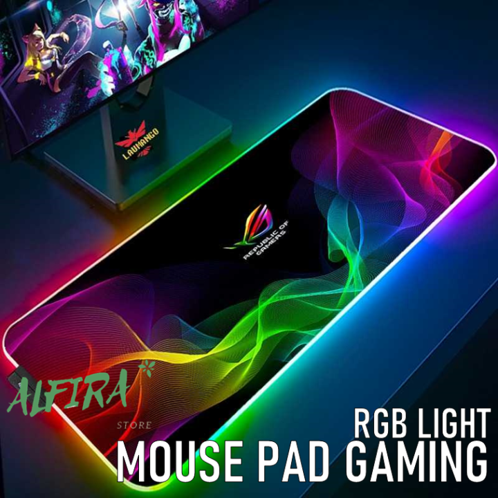 Mousepad Gaming RGB Model ASUS ROG Gaming Mouse Pad Illuminated LED RGB