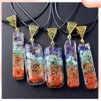 LULU Amulet สร้อยคอจี้ลูกตุ้มเรกิ 7 Chakra orgonite คริสตัลรักษารักษา สร้อยคอหินหลากสี ของขวัญที่สร้างสรรค์ พีระมิดหกเหลี่ยม สร้อยคอจี้จักระพลังงาน