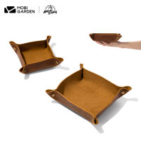 MOBI GARDEN ที่สวยหรูตั้งแคมป์ Cowhide ถาดปิกนิกการจัดเก็บของใช้ในครัวเรือน