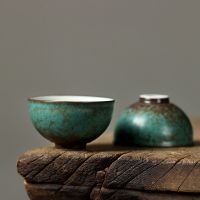 LUWU Ceramic Tea Cup Green Teacup 100ml