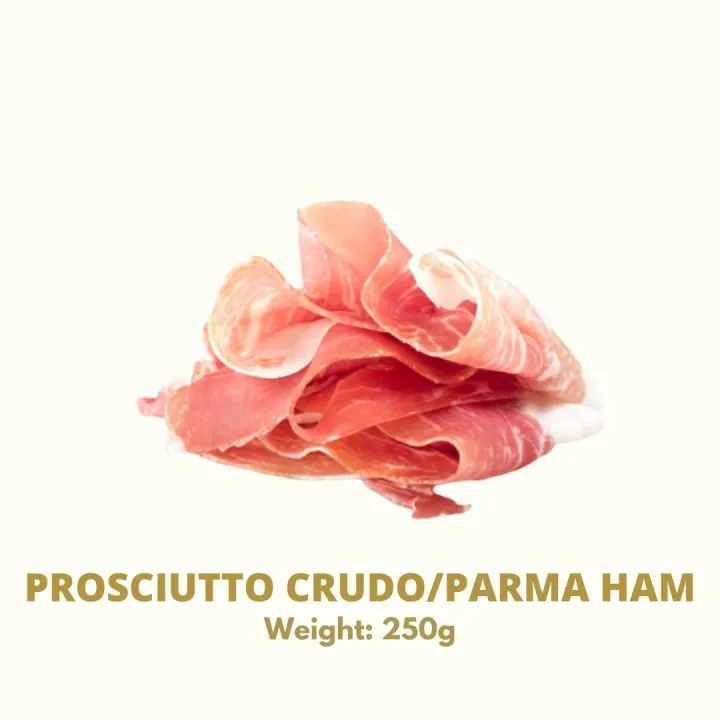 Prosciutto Crudo 250g cold cuts, Parma Ham, charcuterie, deli meat