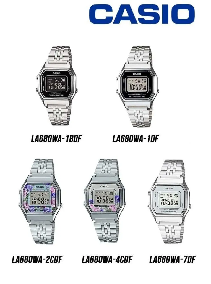 Casio VINTAGE LA680WA Ladies Digital YOUTH Stainless Steel Strap