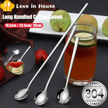 5pcs Stainless Steel Long Handle Square Head Spoon Coffee Stirring
