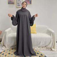 เสื้อคลุมยาวสตรี Abaya ดีไซน์ชุดเดรสมุสลิมยาว15สีสำหรับผู้หญิง