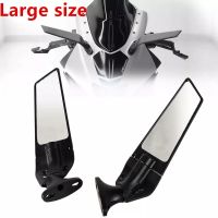 Modified 2PCS Rearview Mirrors Wind Wing Adjustable Rotating Side Mirrors For KAWASAKI NINJA 250 300 400 650 H2 H4 ZX6R ZX10R