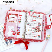 Kawaii Notebook Journal Planner Diary Cute Mini Binder Loose-leaf Organizer 6 Ring Binder Set School Office Supplies Gift