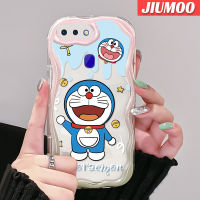 เคส JIUMOO สำหรับ OPPO R17 R15 Pro เคสลายการ์ตูนโดราเอมอนลายเนื้อครีมเคสโทรศัพท์โปร่งใสใหม่ซิลิโคนแบบนิ่มเคสกันกระแทกป้องกันเลนส์กล้องเคสใส