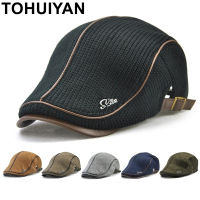 TOHUIYAN Knitted Wool Newsboy Cap Men Winter Warm Hat For Male Duckbill Visor Flat Caps Boina Cabbie Hats Classic Baker Boy Hat