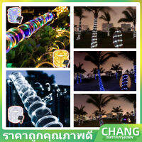 【CHANG】50/100/200LED แสงนางฟ้าสายพลังงานแสงอาทิตย์ โคมไฟหลอดเชือกกันน้ำ ตกแต่งสวนกลางแจ้ง