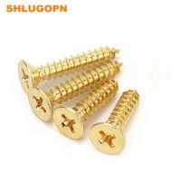 50pcWood Board Fiberboard Chipboard Drywall Screws Phillips Flat Self-tapping Screws Brass Golden Yellow Color Screws DIY Making Nails Screws  Fastene