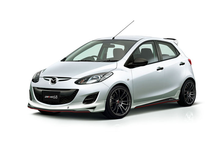 สเกิร์ตข้าง-สเกิร์ตข้างรถยนต์-mazda2-2007-2012-4ประตู-5ประตู-ทรง-drive-68-พลาสติกabs-งานดิบไม่ทำสี