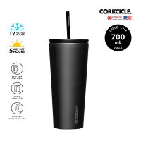 CORKCICLE แก้วสแตนเลสพร้อมหลอดเซรามิก สุญญากาศ 3 ชั้น 700ML (24OZ) รุ่น COLD CUP CERAMIC SLATE